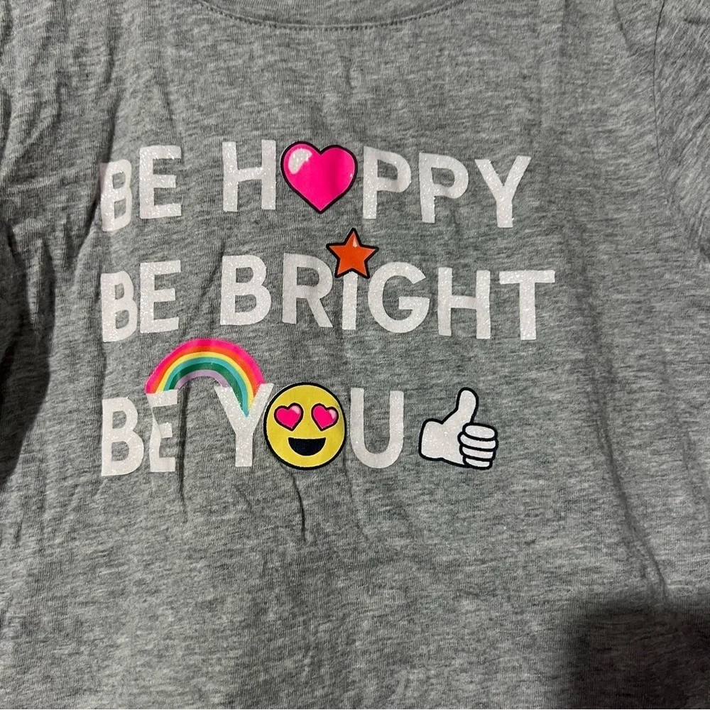 GAP Graphic Tee Shirt Gray Emoji Girls Size Medium